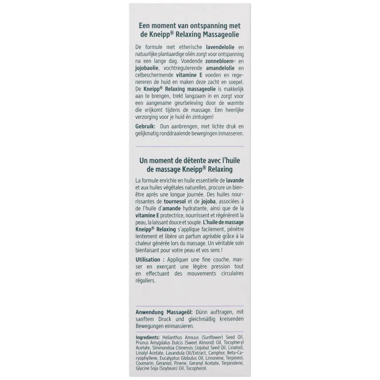 Kneipp Massageolie Relaxing (Met Pompje) (100 ml) - image 2