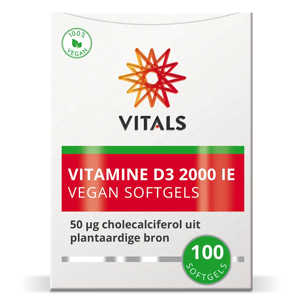 Vitals Vitamine D3 2000 ie Vegan (100 softgels - image 2