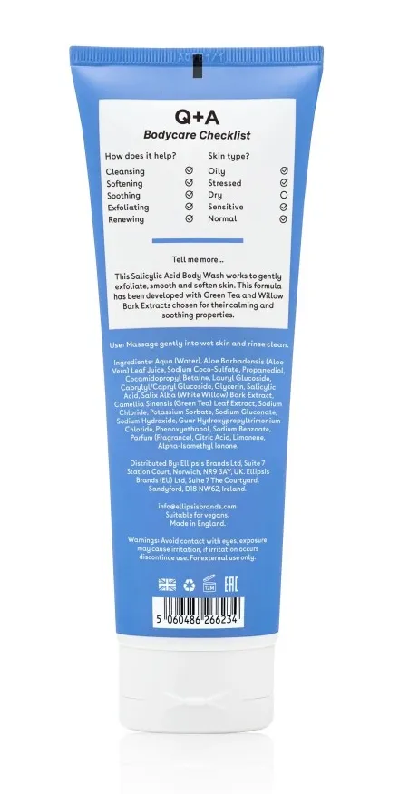 Q+A Salicylic Acid Body Wash Watermelon Agave (250 ml)