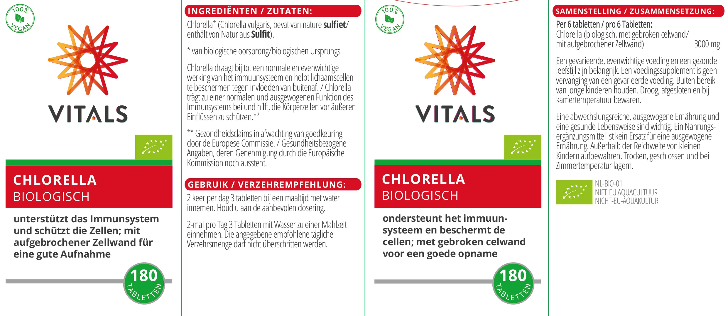 Vitals Chlorella Biologisch (180 tabletten) - image 3