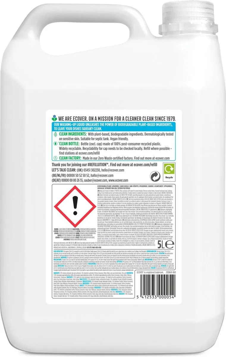 Ecover Afwasmiddel Kamille & Clementine Navulling (5000 ml)