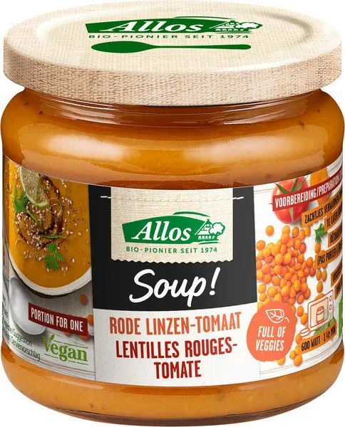 Allos Rode-Linzen-Tomatensoep (350 ml)