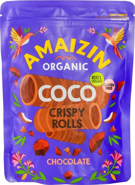 Amaizin Crispy Rolls Kokos Chocolade (140 gr)
