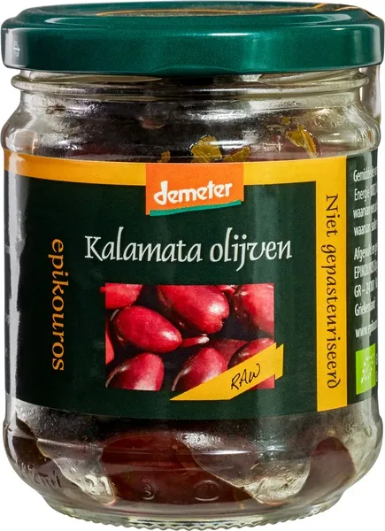 Epikouros Olijven Raw Kalamata Met Pit (110 gr)