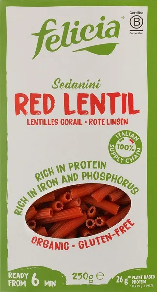 Felicia Sedanini Rode Linzen Glutenvrij (250 gr)