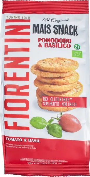 Fiorentini Maissnack Tomaat Basilicum (50 gr)