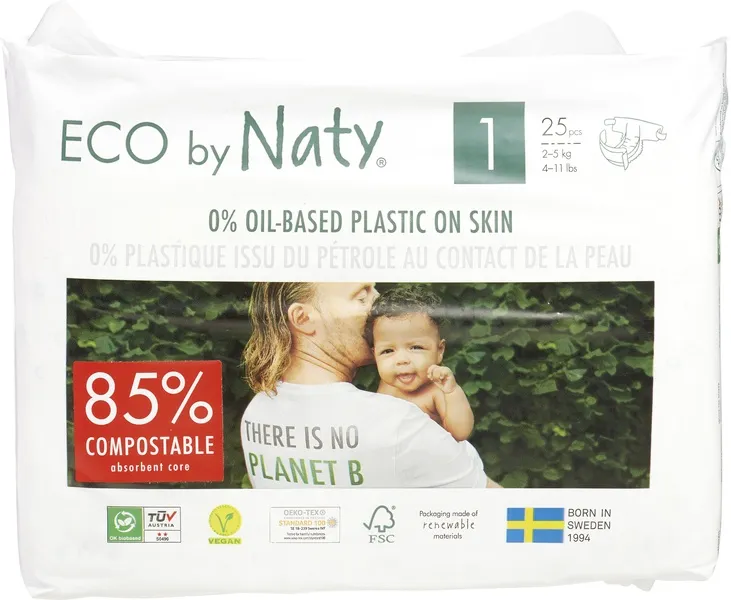 Naty Luiers Newborn 1 2-5 Kg (25 stuks)