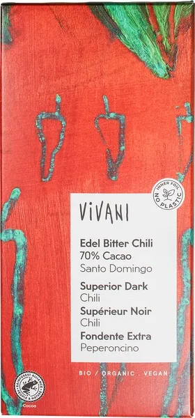 Vivani Chocolate-Bar Chili Dark 70% (100 gr)
