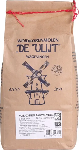 Windkorenmolen De Vlijt Tarwemeel Volkoren (1000 gr)