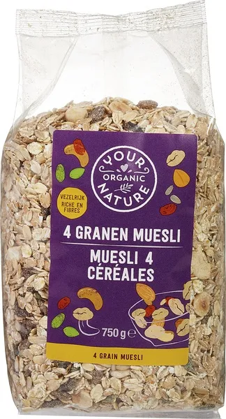 Your Organic Nature Muesli 4 Granen (750 gr)