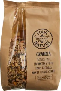Your Organic Nature Granola Tropisch Fruit, Pecannoten & Pitten (375 gr)