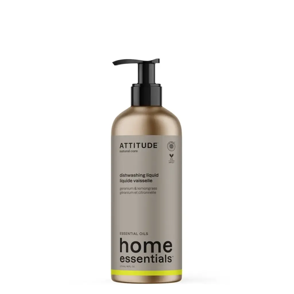 Attitude Home Essentials Afwasmiddel Geranium & Citroengras Aluminium Fles (473 ml)