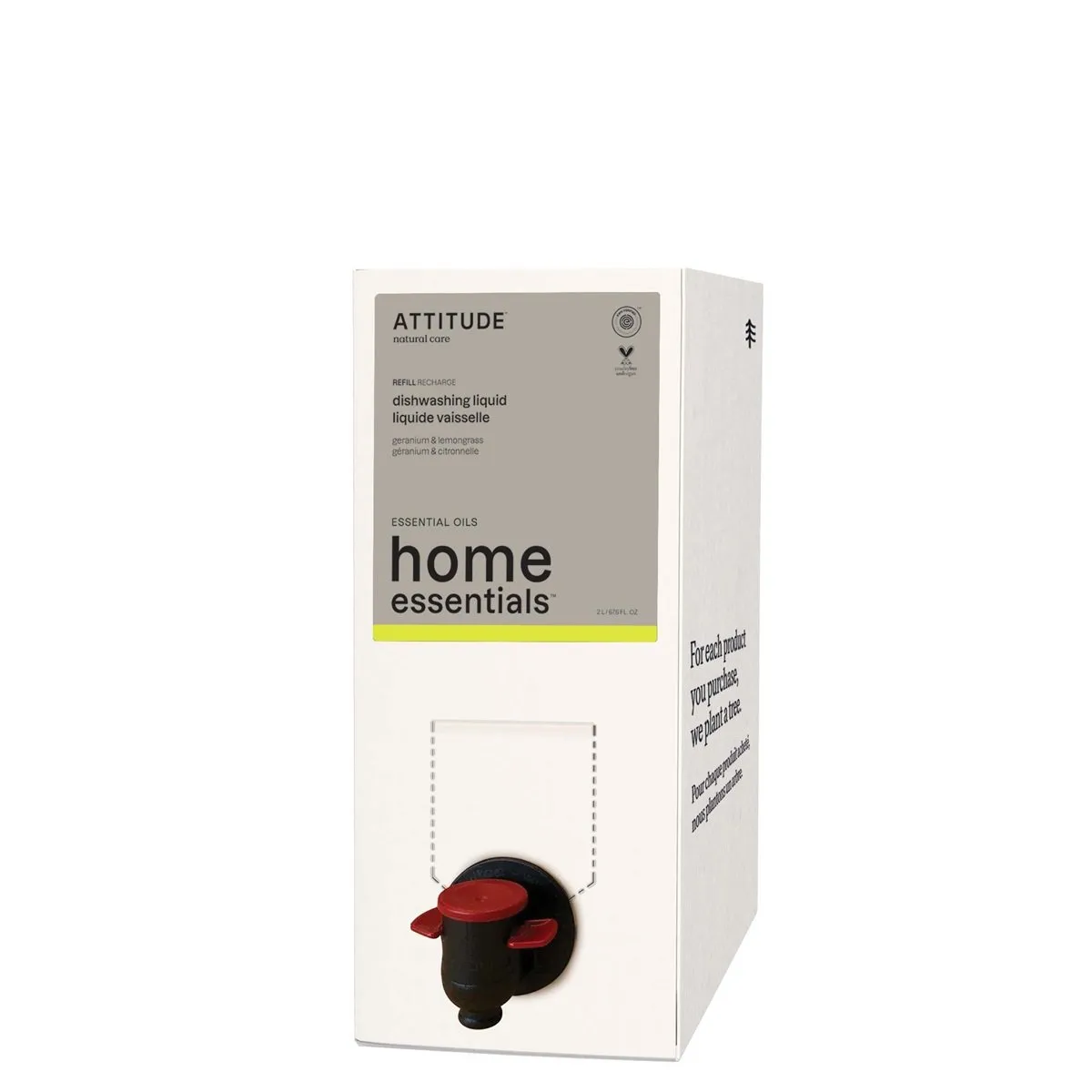 Attitude Home Essentials Afwasmiddel Geranium & Citroengras Navul (2000 ml)