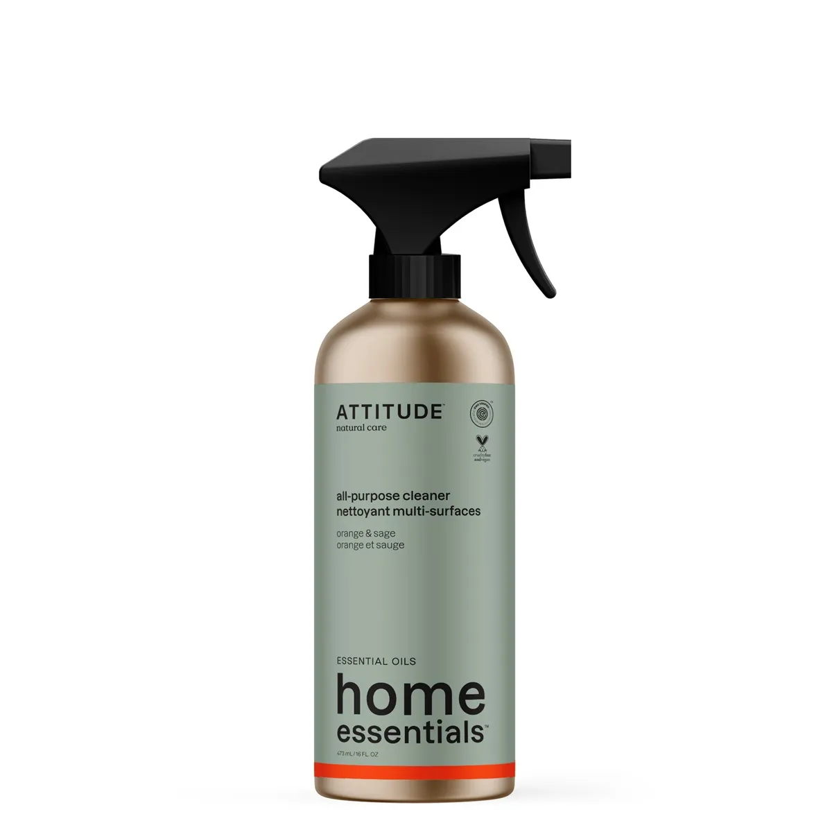 Attitude Home Essentials Allesreiniger Sinaasappel & Salie Aluminium Fles (473 ml)