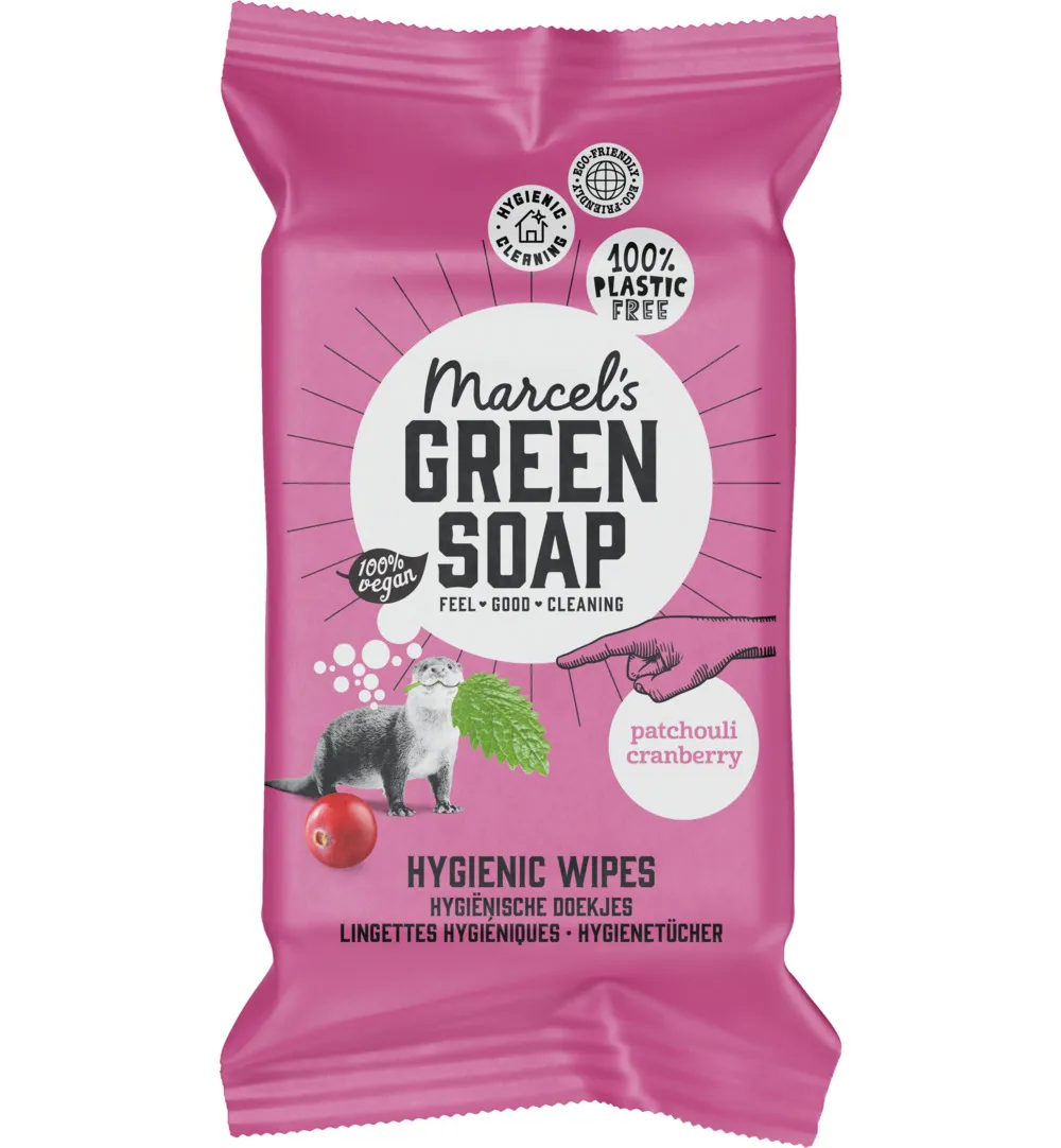 Marcel's Green Soap Cleansing Wipes Patchouli & Cranberry Bio (60 stuks)