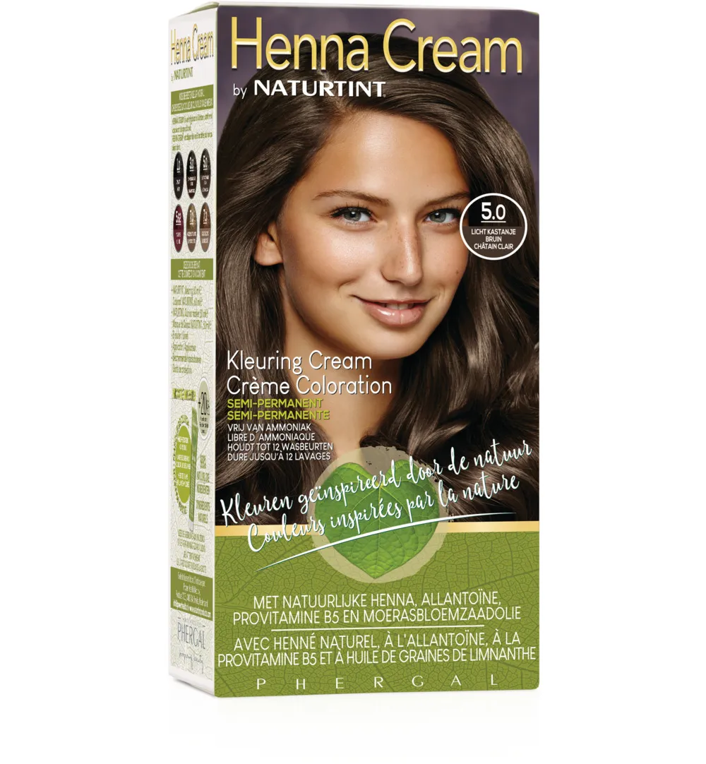 Naturtint Henna cream 5.00 licht kastanje bruin (110 ml)