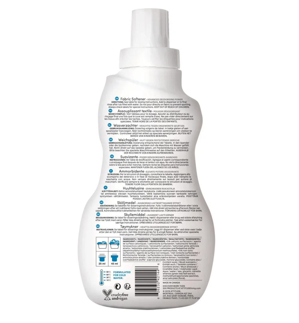 Attitude Nature+ Wasverzachter 40 Beurten Wildflowers (1040 ml)