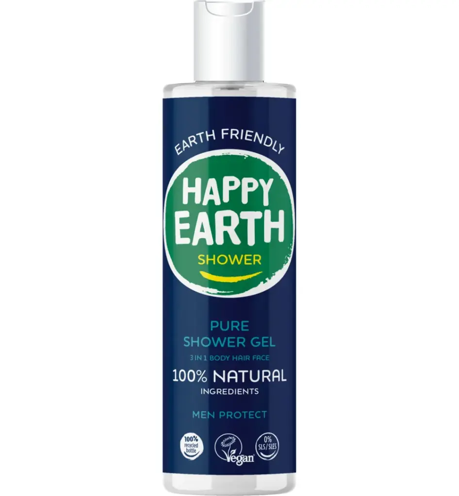 Happy Earth Pure showergel men protect (300 ml)