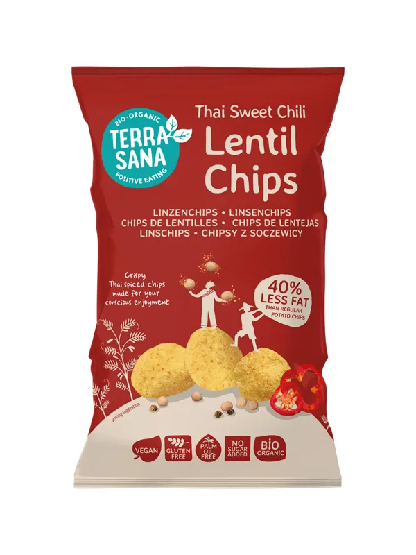 TerraSana Linzenchips Thai sweet chili bio (75 gr)