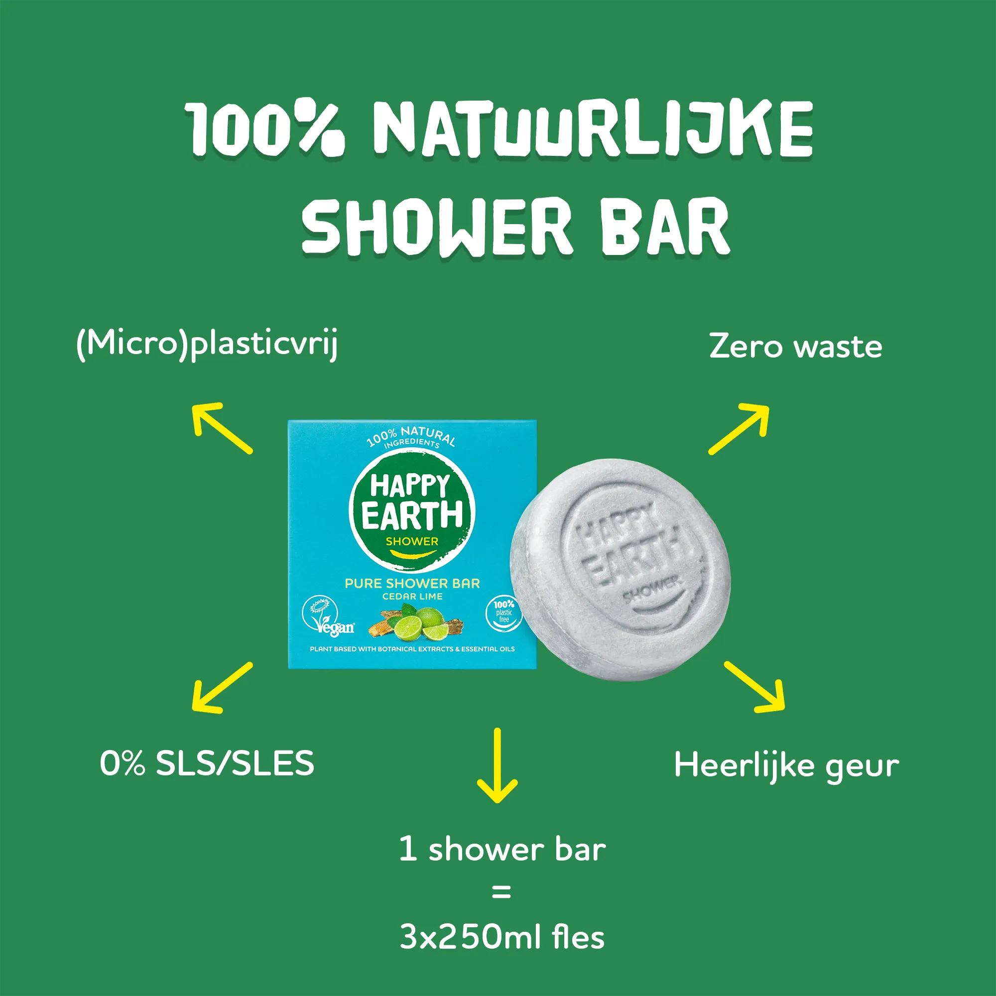 Happy Earth Shower Bar Cedar Lime (90 gr) - image 6