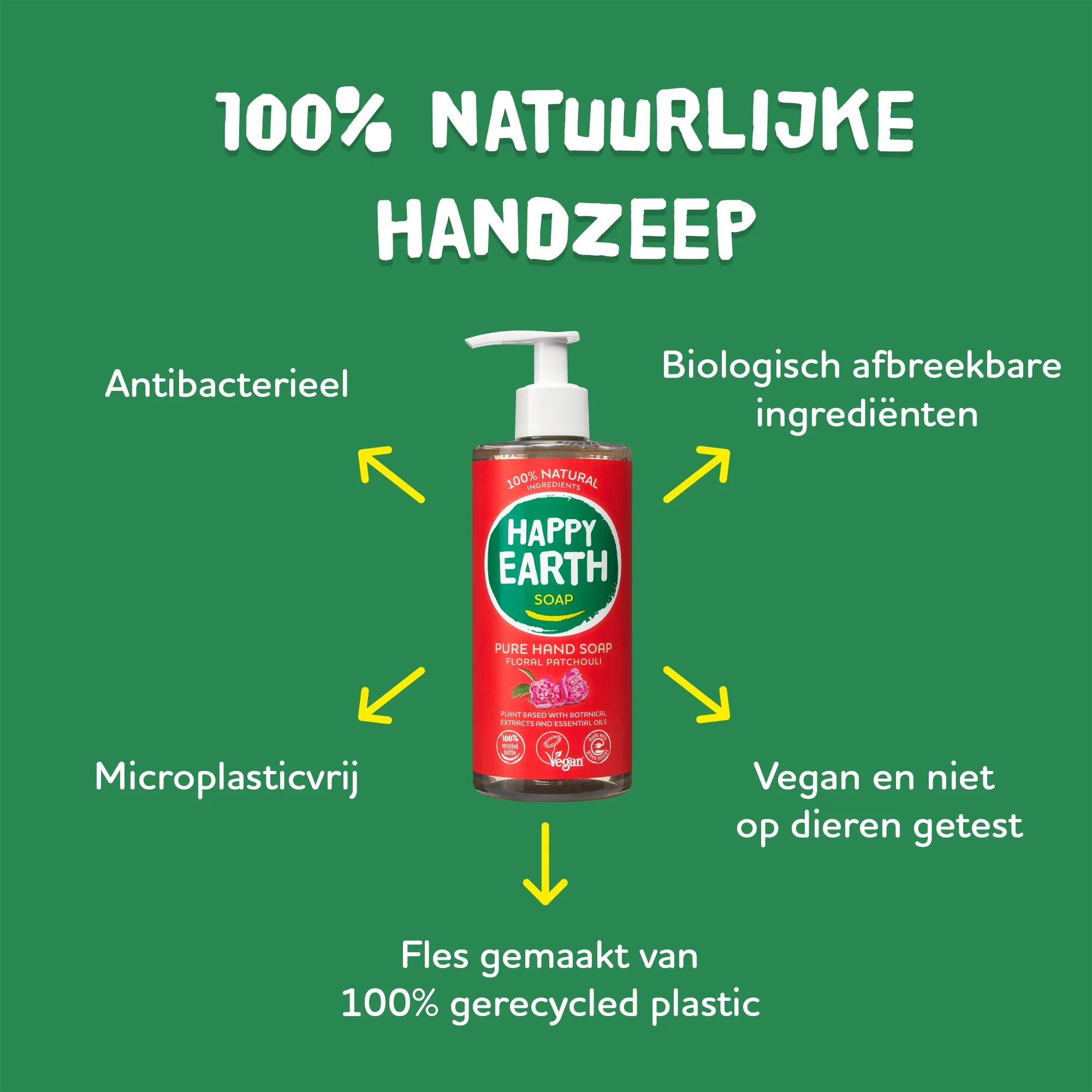 Happy Earth Handzeep Floral Patchouli (300 ml) - image 5