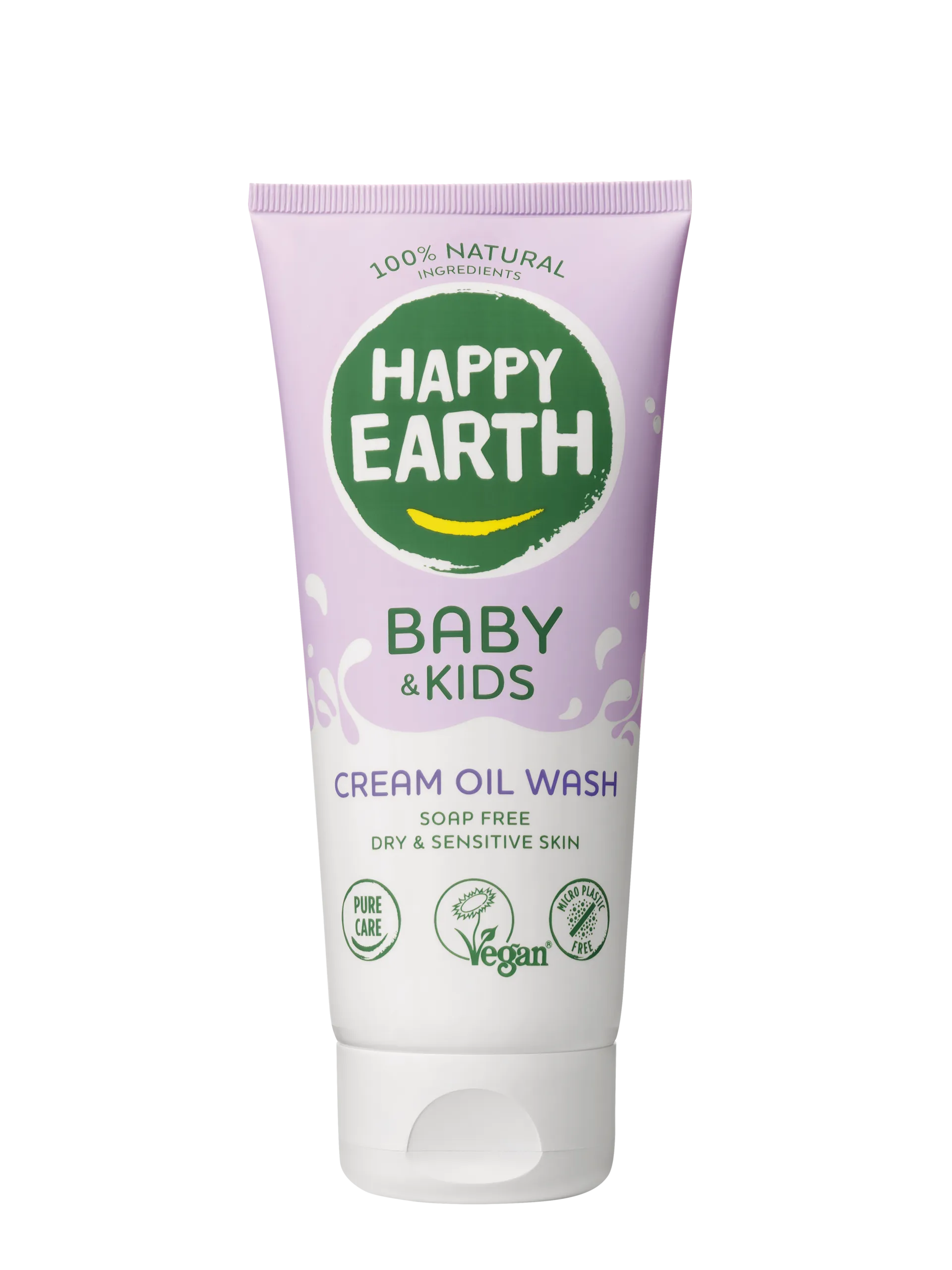 Happy Earth Wasgel creme olie baby & kids (200 ml)