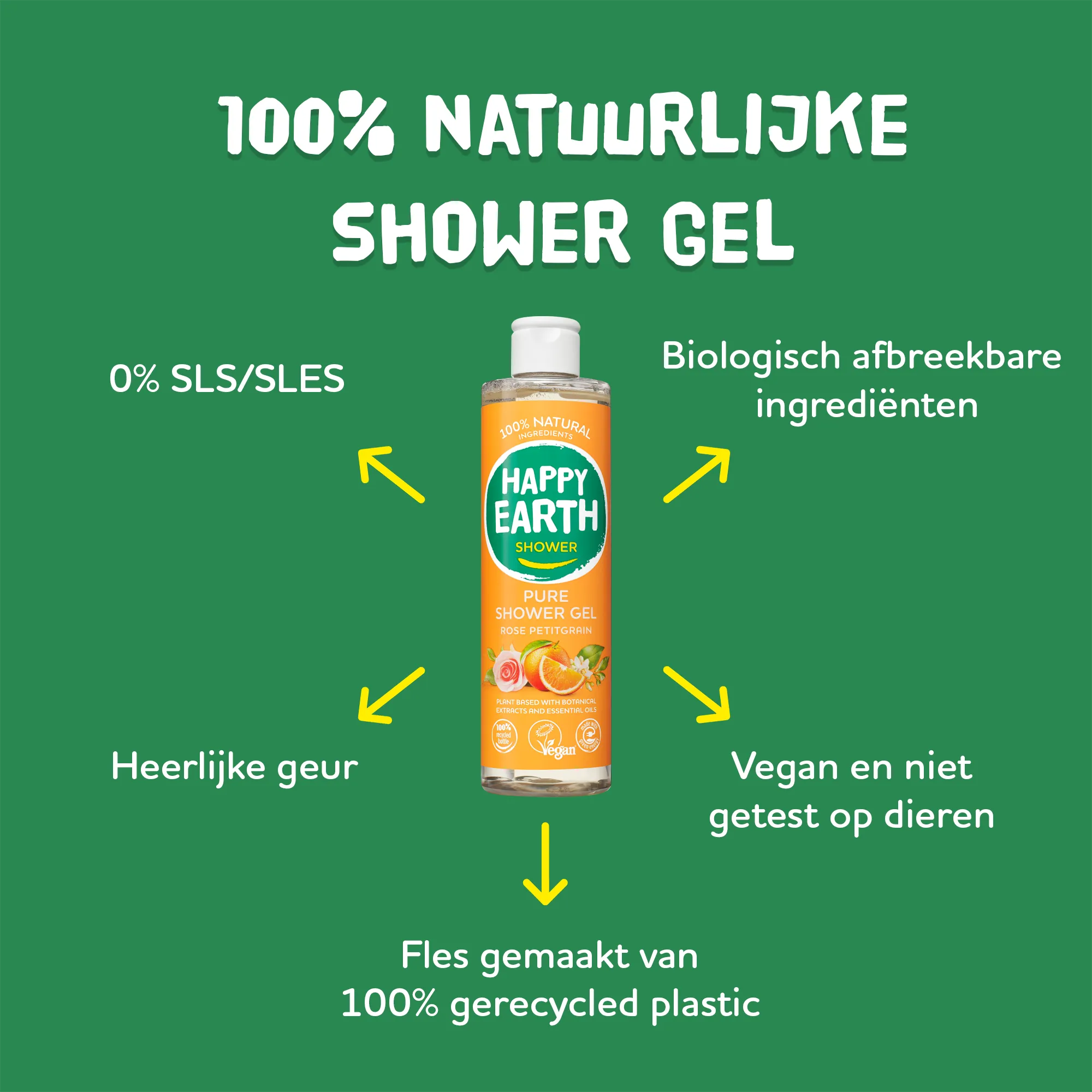 Happy Earth Pure showergel rose petitgrain (300 ml) - image 6