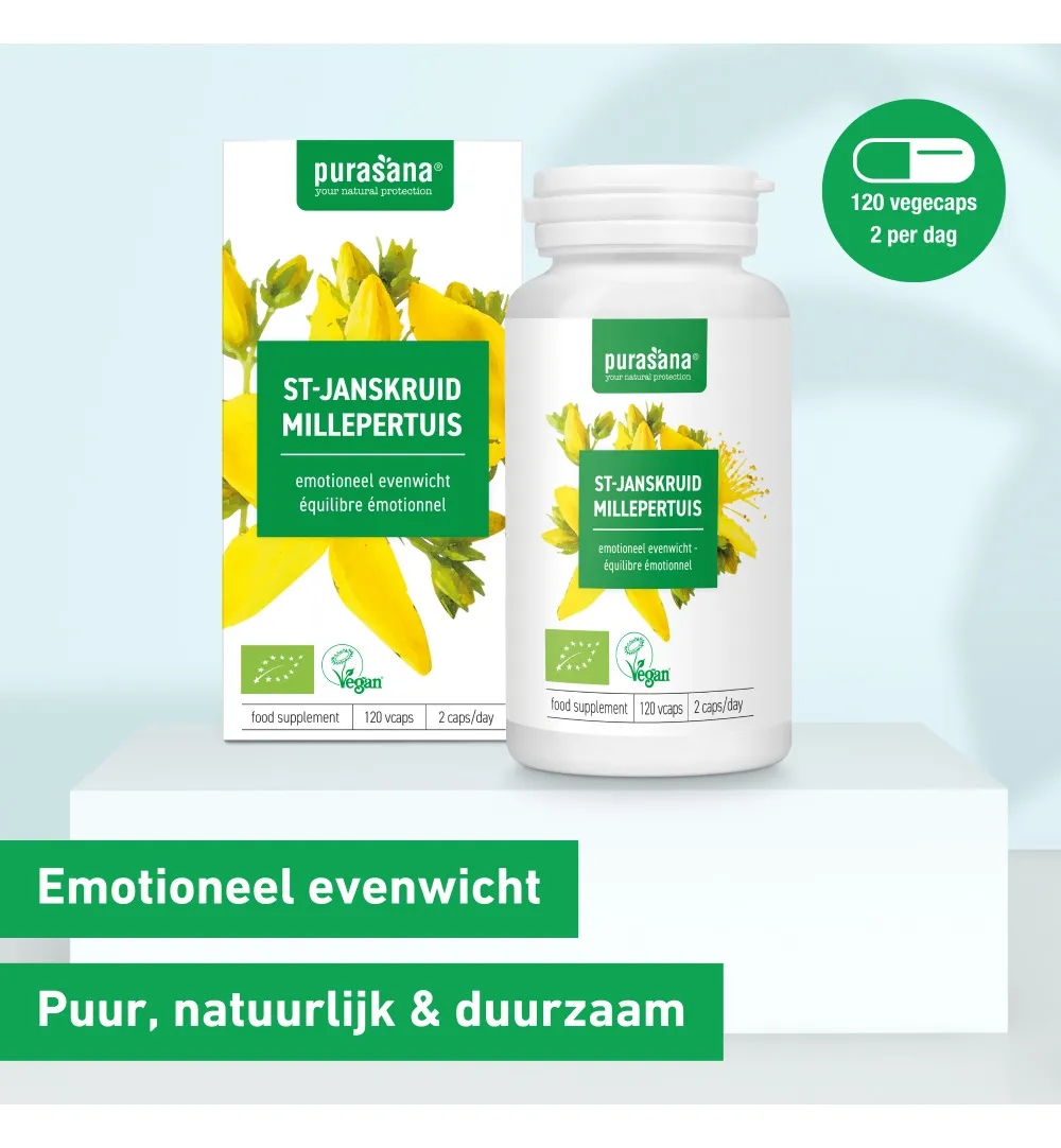 Purasana Sint Janskruid Millepertuis Vegan Bio (120 vega capsules) - image 6