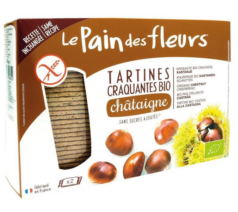 Le Pain Des Fleurs Tamme Kastanje Crackers Bio (300 gr)
