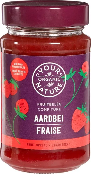 Your Organic Nature Fruit beleg aardbei bio (250 gr)