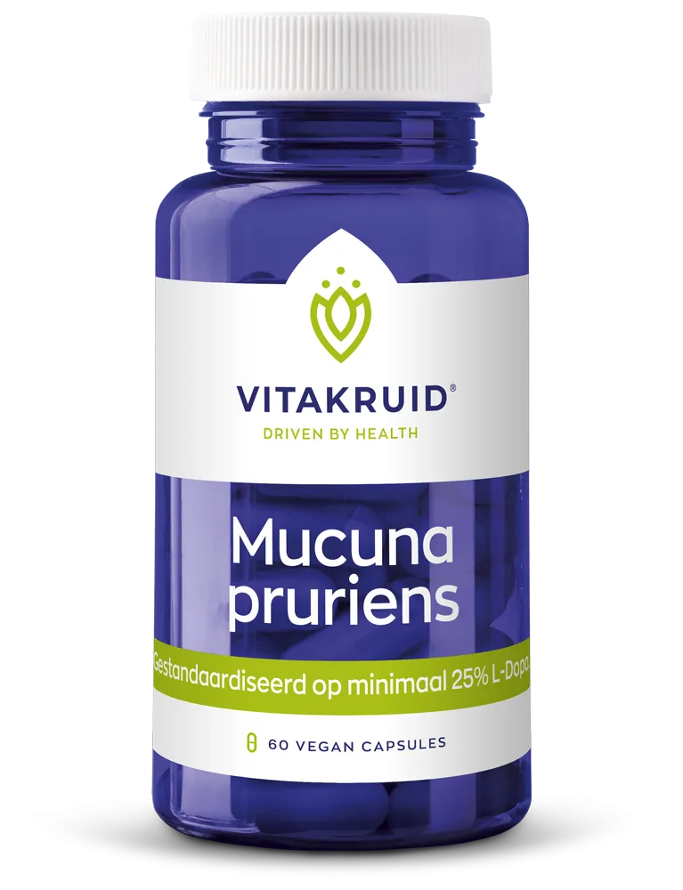 Vitakruid Mucuna Pruriens 400 mg Minimaal 25% L-Dopa (60 vega capsules)