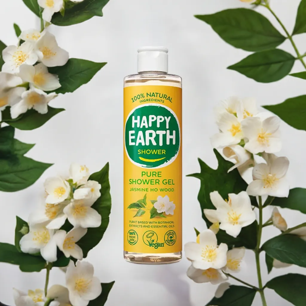 Happy Earth Douchegel jasmine ho wood (300 ml) - image 4