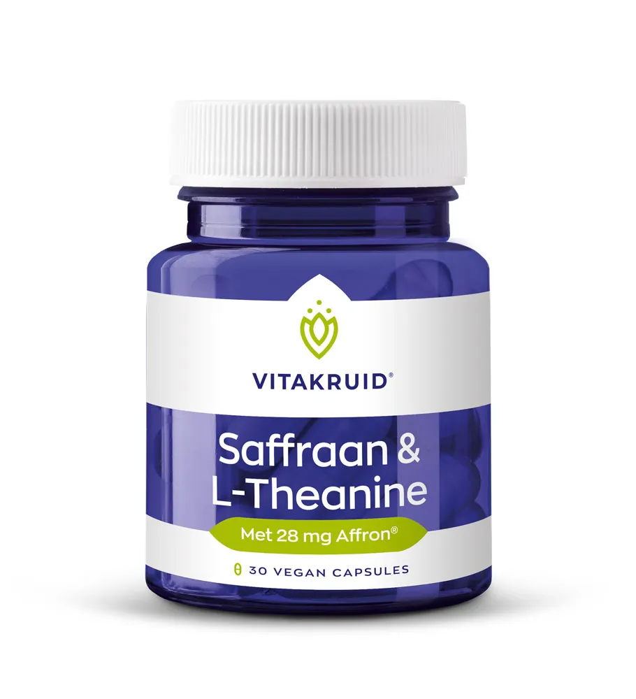 Vitakruid Saffraan 28 mg (Affron®) & L-Theanine Groene Thee (30 vega capsules)