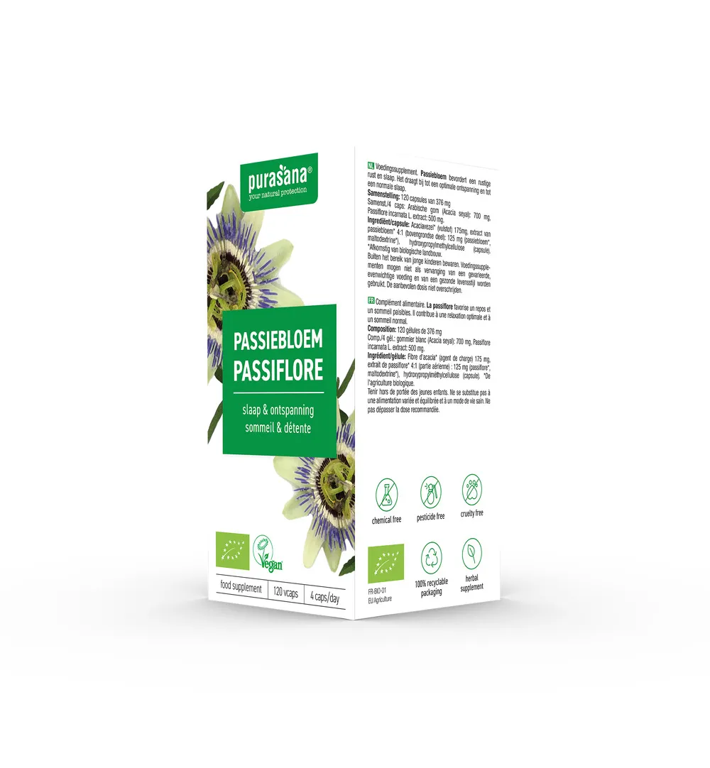 Purasana Passiebloem capsules 125 mg 120 (120 vega capsules) - image 4