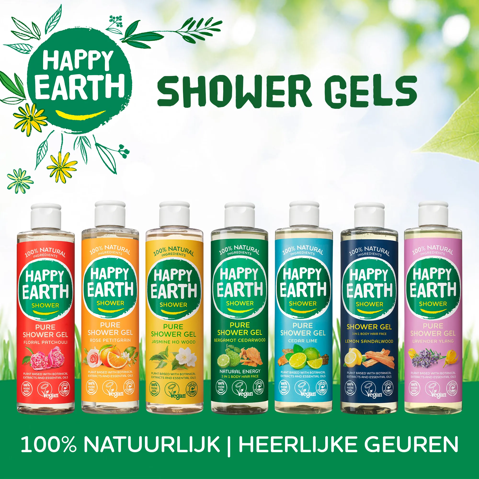 Happy Earth Pure showergel men protect (300 ml) - image 2