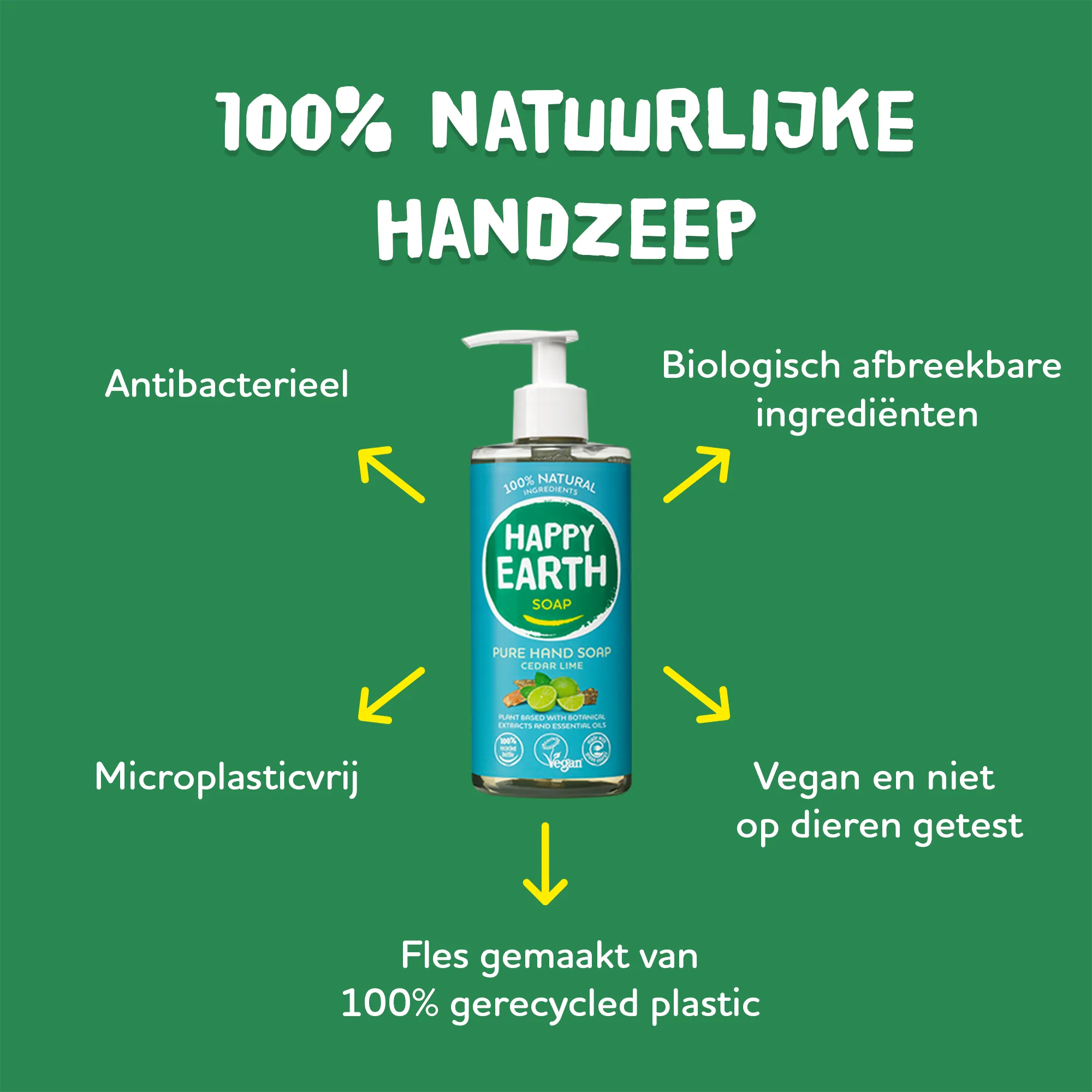 Happy Earth Pure Hand Soap Cedar Lime (300 ml) - image 5