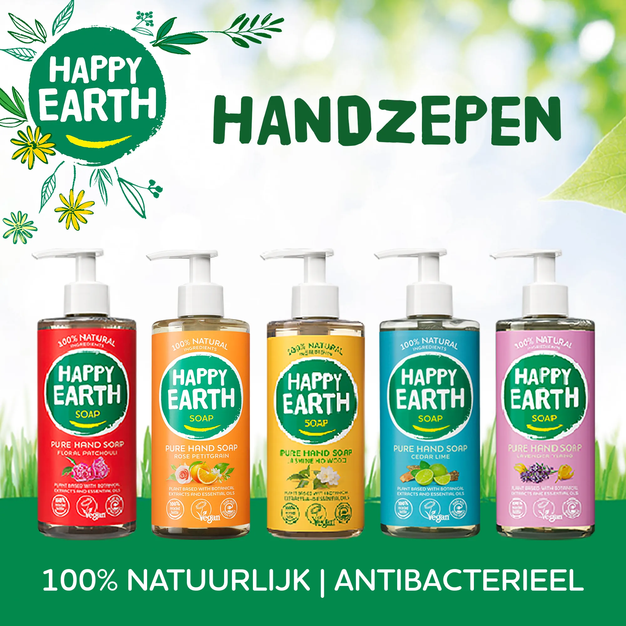 Happy Earth Pure Hand Soap Cedar Lime (300 ml) - image 2