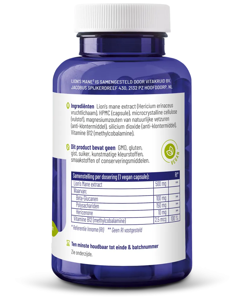 Vitakruid Lion's Mane (90 vega capsules)