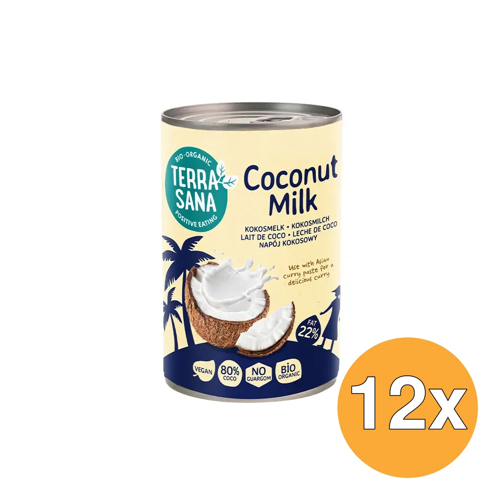 12x Terrasana Kokosmelk 22% Vet Bio (400 ml)