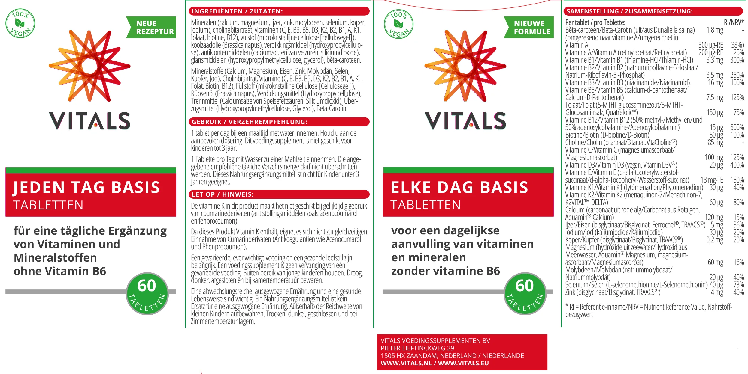 Vitals Elke Dag Basis (60 tabletten)