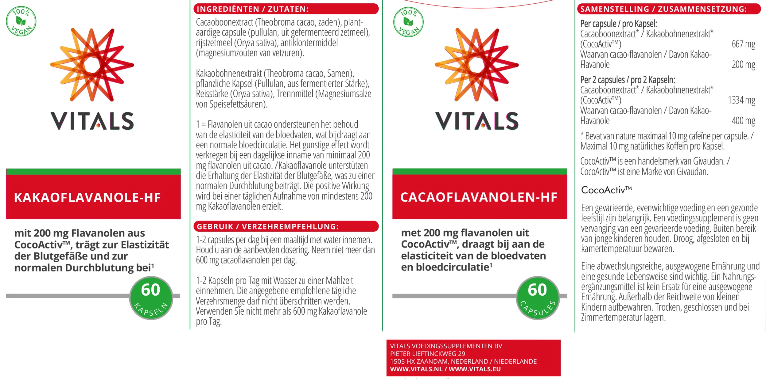 Vitals CacaoFlavanolen-HF (60 capsules)