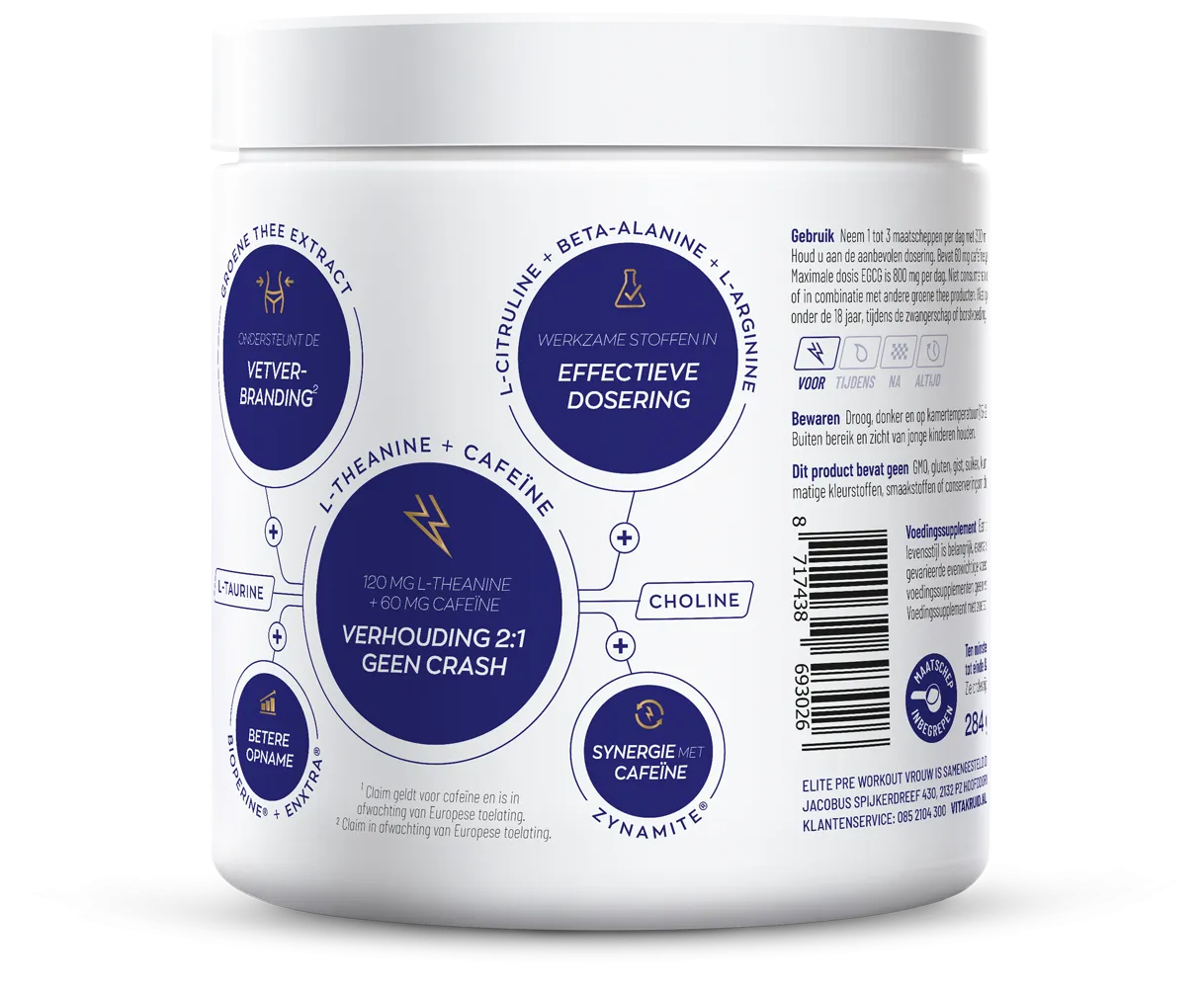 Vitakruid Elite Pre Workout Vrouw (284 gr) - image 2