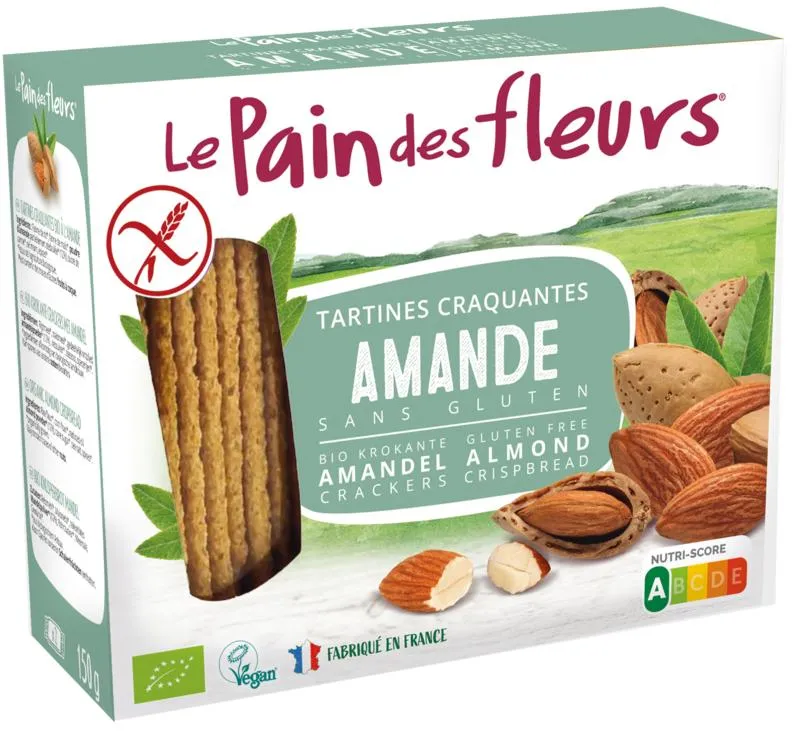 Le Pain Des Fleurs Crackers Met Amandel Bio (150 gr)
