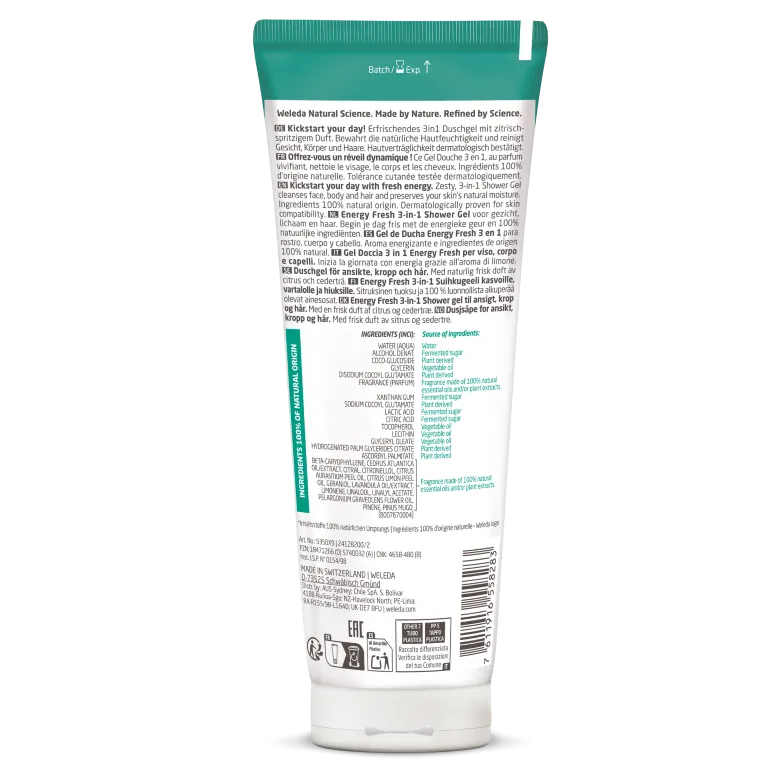 WELEDA Men energy fresh douchegel 2 in 1 (200 ml) - image 4