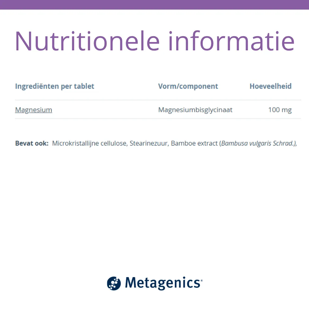 Metagenics Magnesium Glycinate Plus (90 tabletten) - image 2