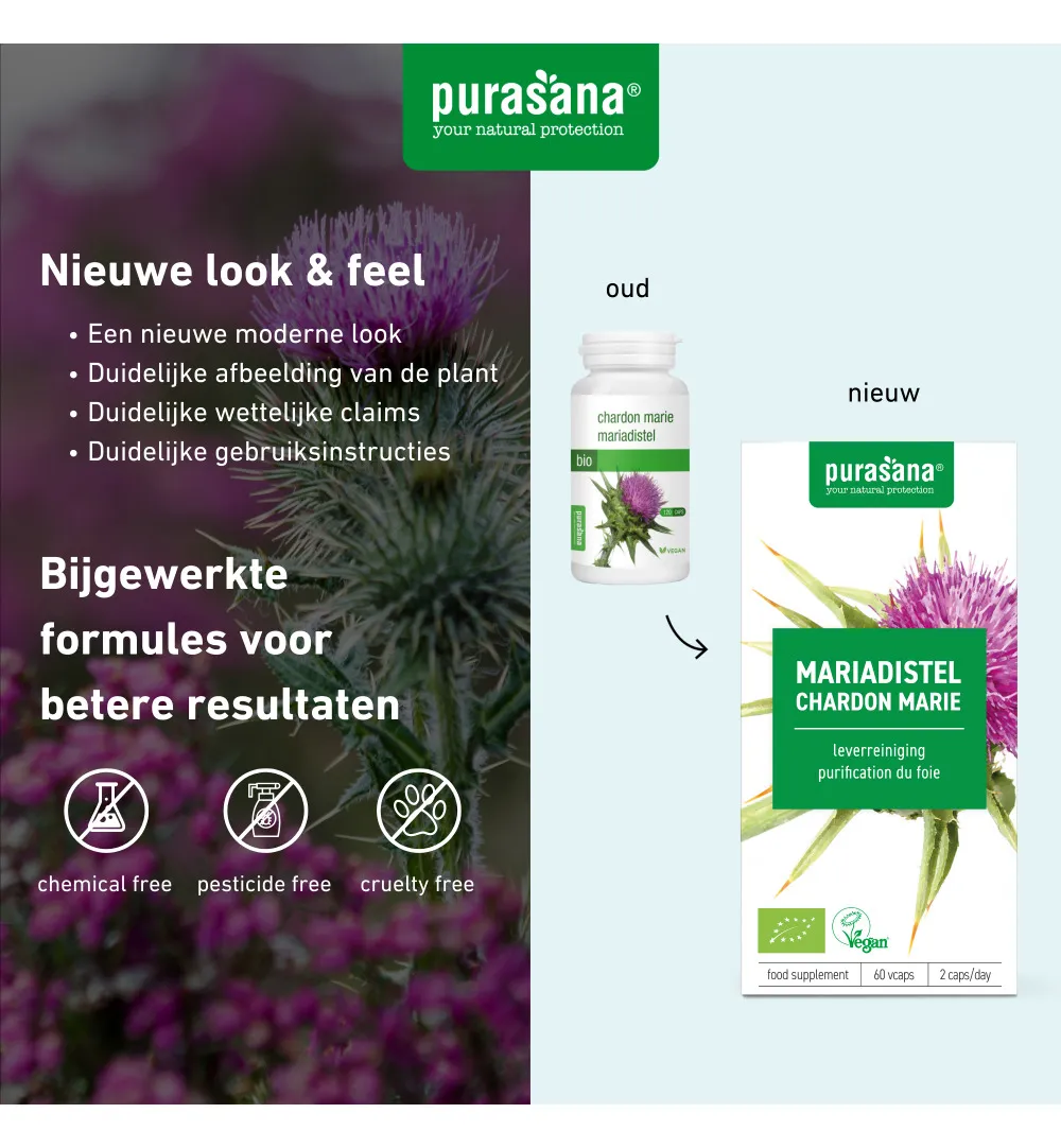 Purasana Mariadistel Extract 60 Mg (60 vega capsules) - image 7