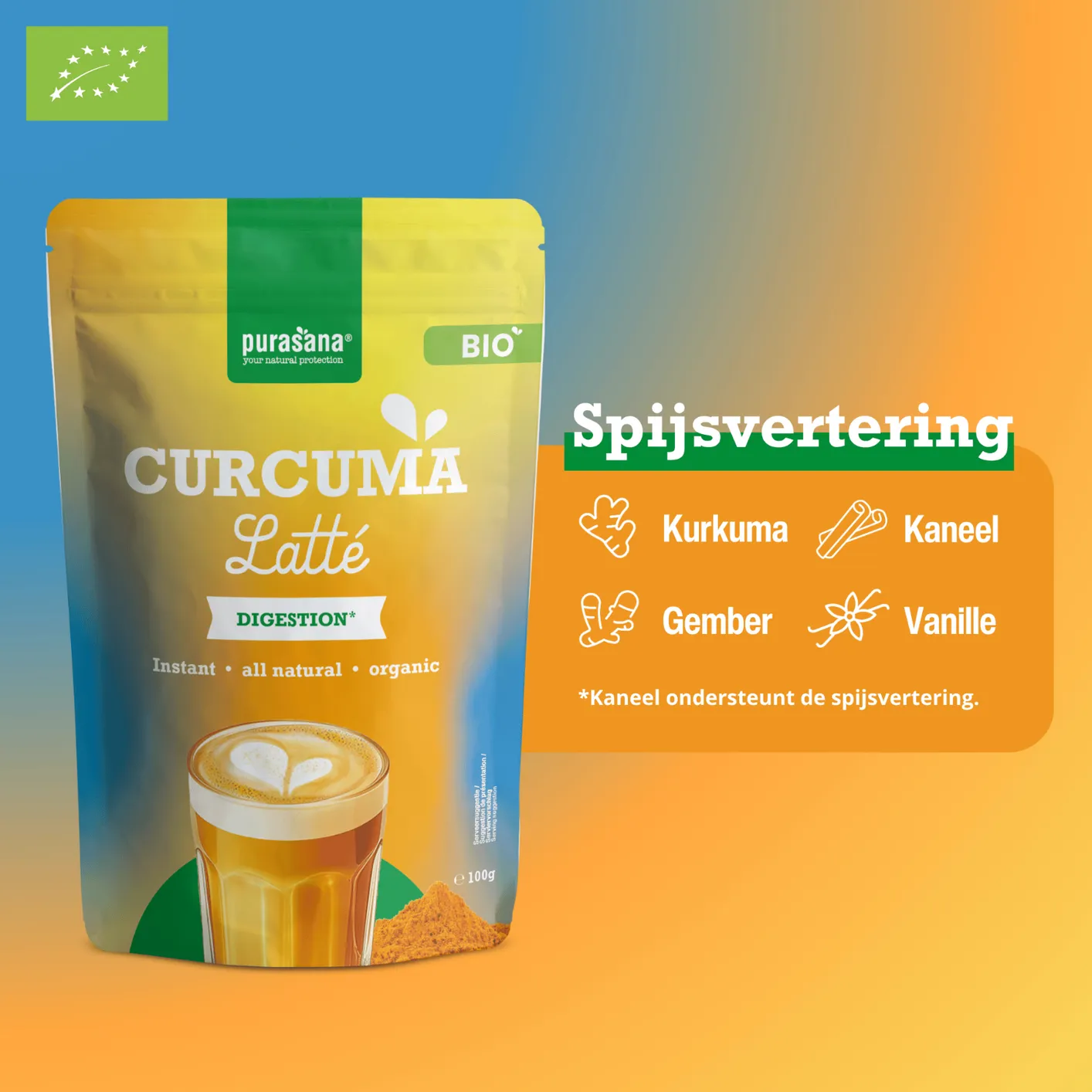 Purasana Curcuma Latté Poeder (100 gr) - image 4