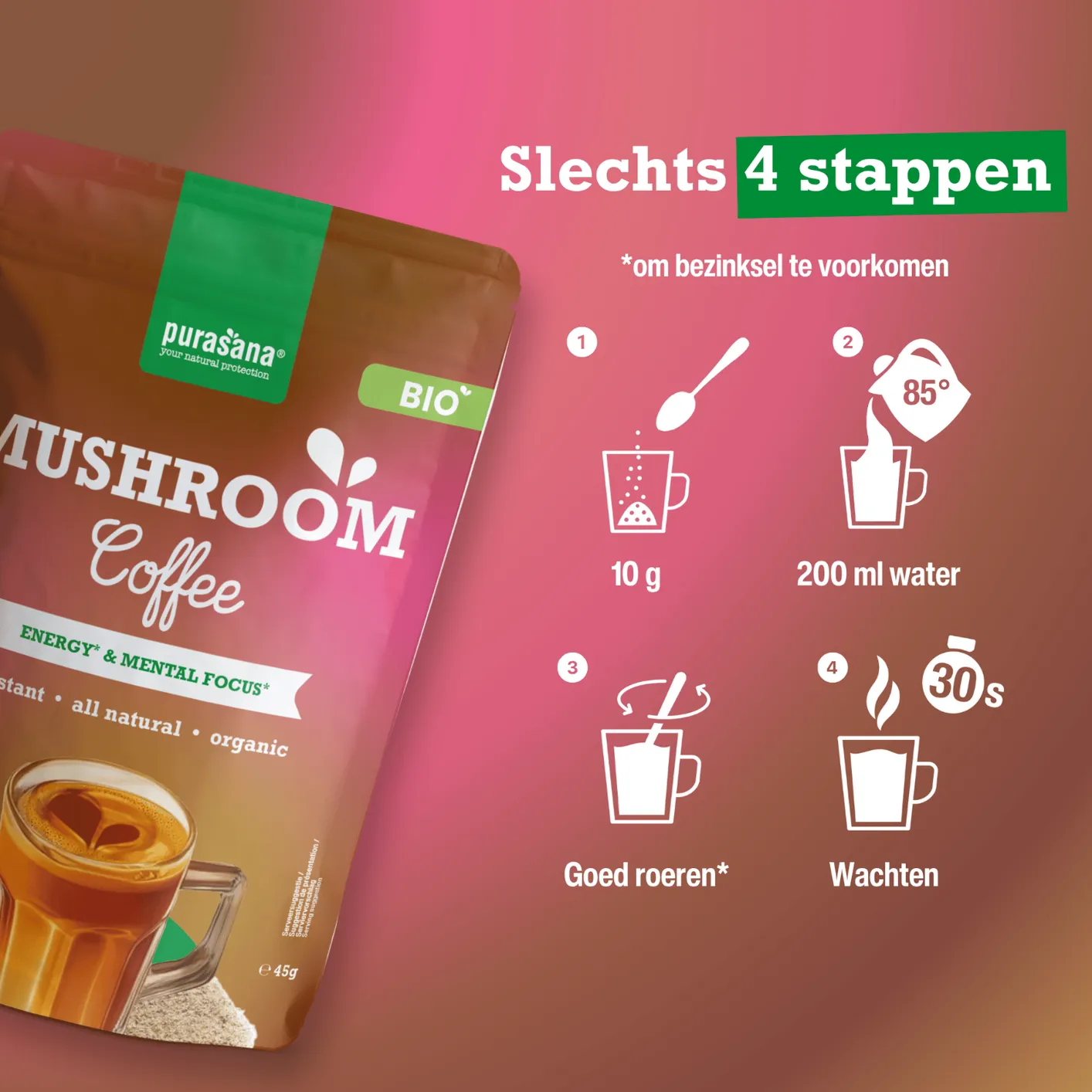 Purasana Mushroom Coffee Poeder (45 gr) - image 2