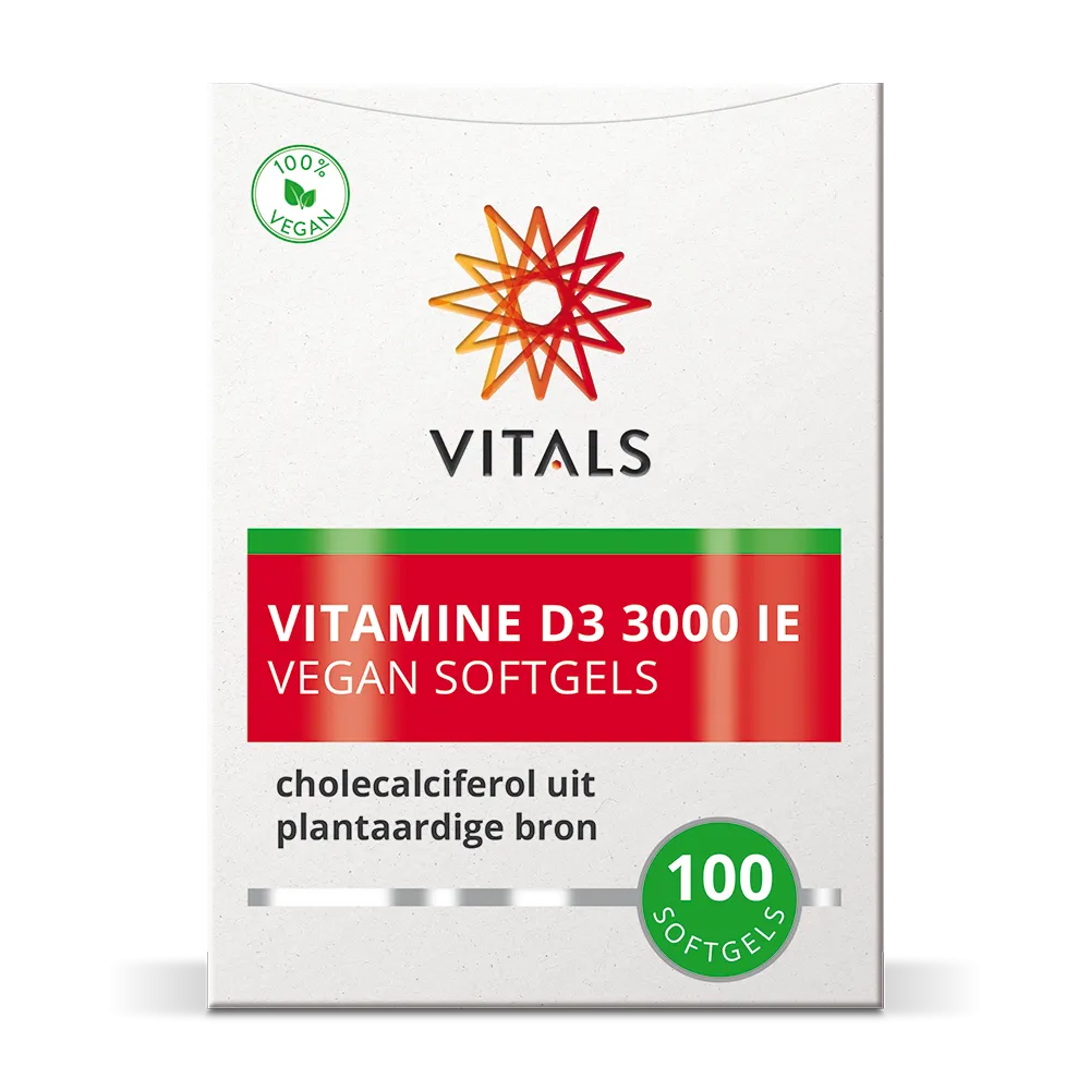 Vitals Vitamine D3 3000 ie Vegan (100 softgels)