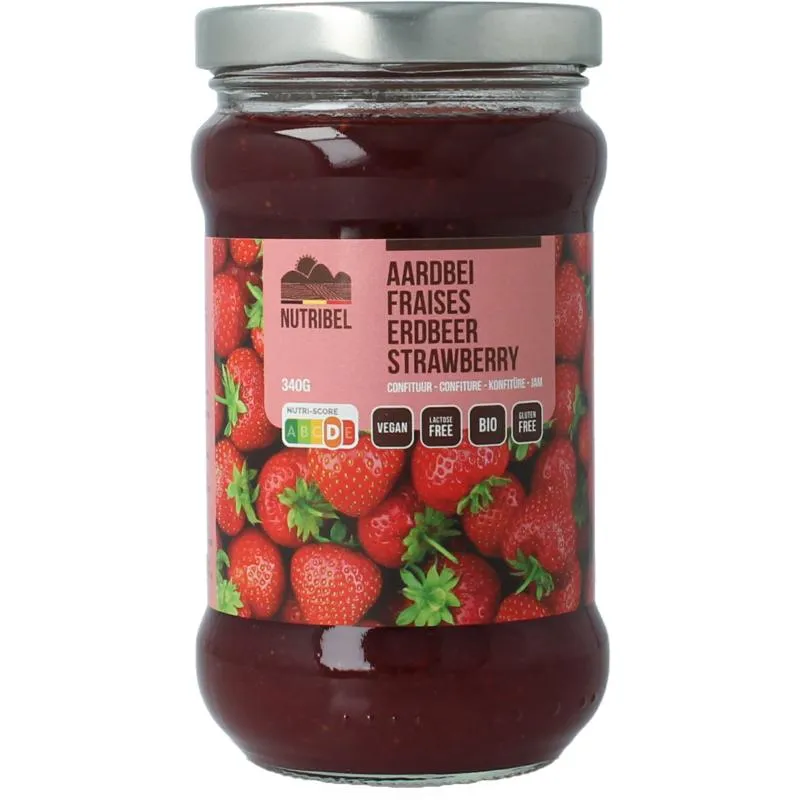Nutribel Aardbeien Confituur Bio (340 gr)